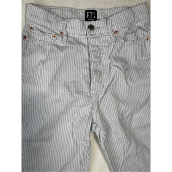BDG Slim Straight Size 25 Jeans Button Fly Soft Denim Pinstripe - Picture 2 of 7